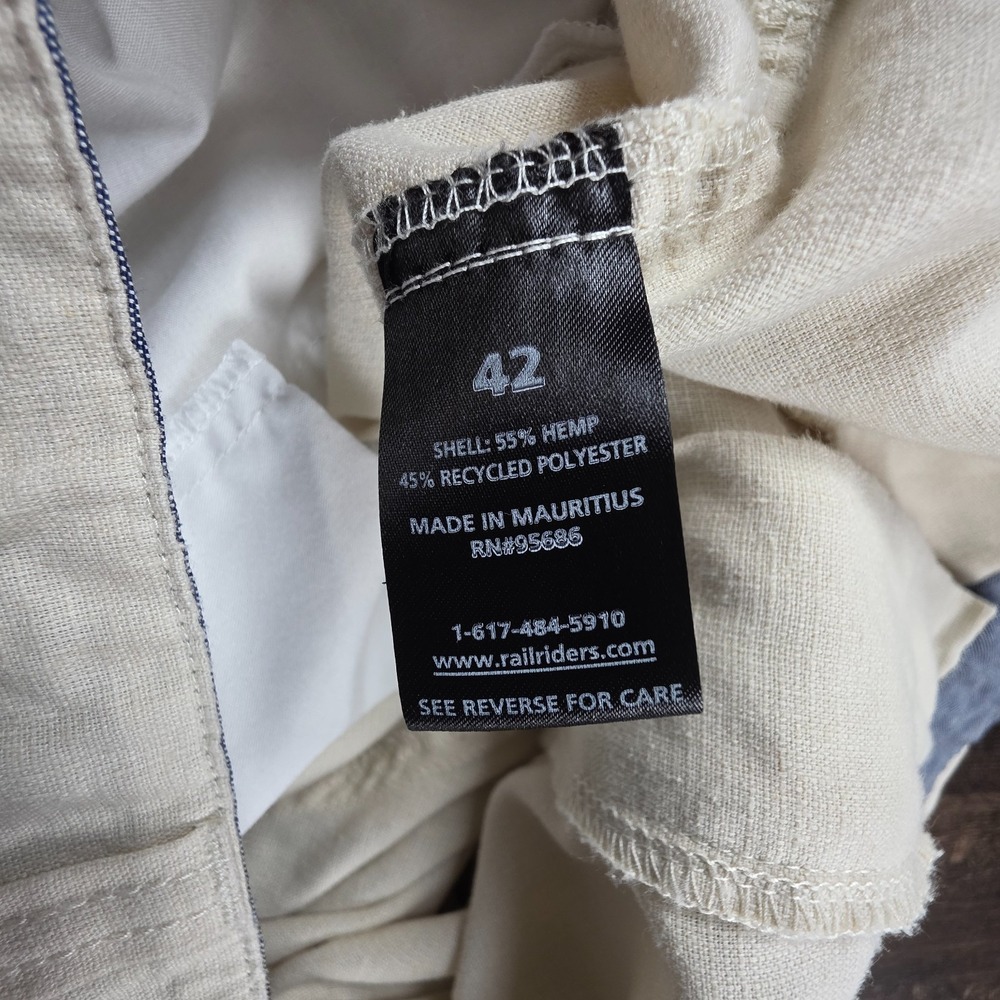 Rail Riders LOA Mens Light Beige Hemp Blend Shorts Size 42‎ - Picture 7 of 9
